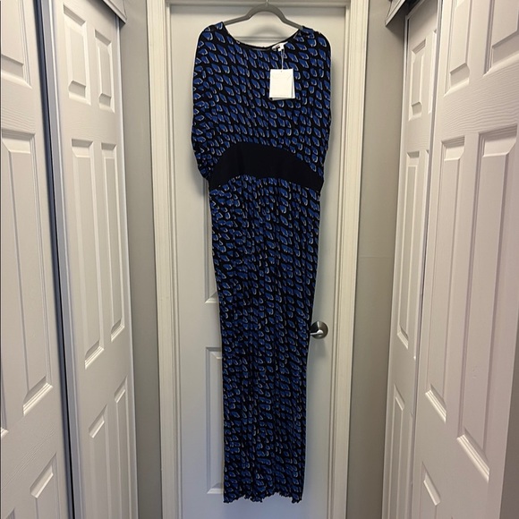 Diane Von Furstenberg Blue Jumpsuit DVF Andra, Betta Scales design - Picture 5 of 9